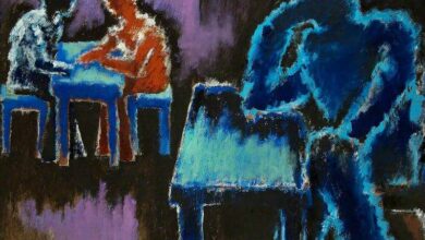 رجال حول المائدة لـ جوزيف هيرمان men at table 1987 رجال حول المائدة لـ جوزيف هيرمان