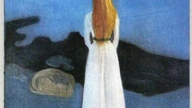 عبد الحكيم الفقيه - كأنك وحدك بين الزحام young woman on the shore 1896