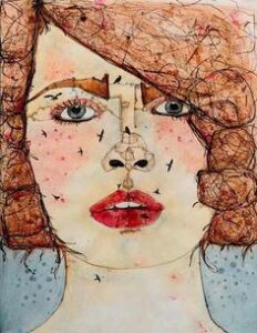 الأعين القرمزية وصحن اللزانيا - تركي علي. By Rania Moudaress artist from Syria الأعين القرمزية وصحن اللزانيا - تركي علي.