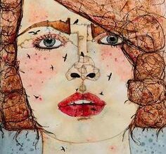 الأعين القرمزية وصحن اللزانيا - تركي علي By Rania Moudaress artist from Syria الأعين القرمزية وصحن اللزانيا - تركي علي