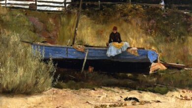 إلياس ابو شبكة - ما لي أَرى القَلبَ في عَينَيكِ يَلتَهِبُ boat on beach queenscliff 1886.jpgLarge إلياس ابو شبكة - ما لي أَرى القَلبَ في عَينَيكِ يَلتَهِبُ
