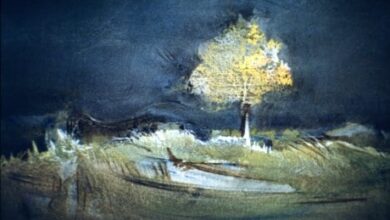 فوزي يمّين-في أرض العزلة AROMO acrílico 1980 76×112 فوزي يمّين-في أرض العزلة