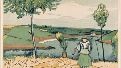 dutch girl in landscape إرنست همنغواي - على رصيف الميناء في إزمير (قصة قصيرة)